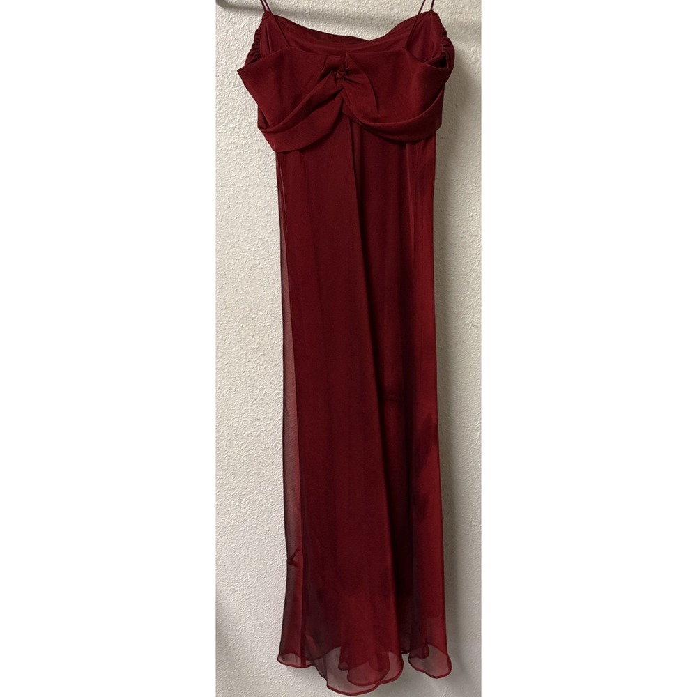 Vtg Y2K Red Slip Dress Ruched  Vamp‎ Romantic Goth 90s Whimsigoth SMALL Flaws - Picture 4 of 13